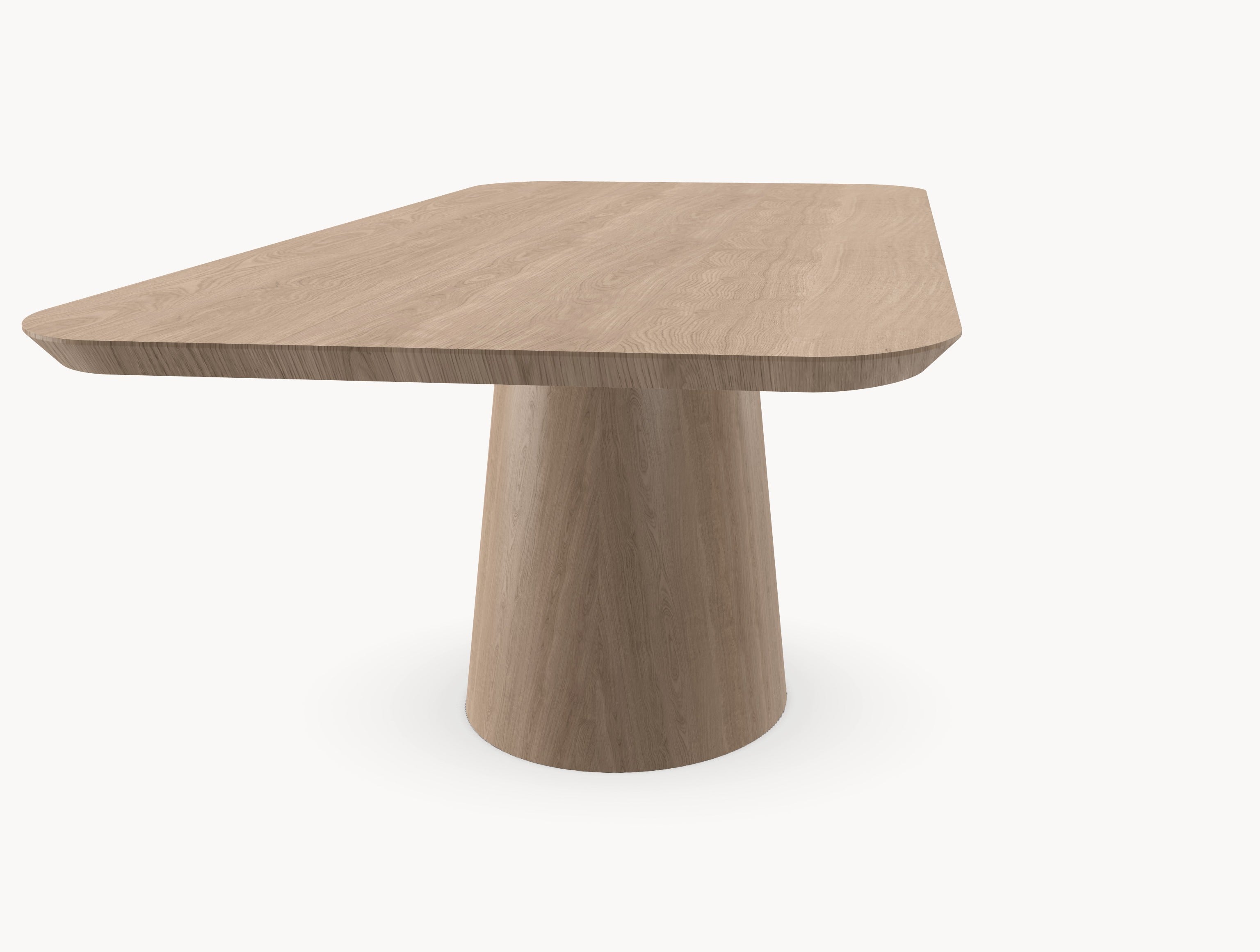 Eiken eettafel - Recht Rond - Cone eiken