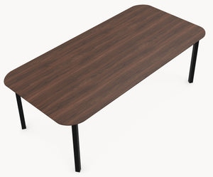 Walnoot massieve eettafel - Recht Rond - Hook sfeerbeeld 3 - Industrial Home