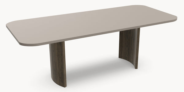 Fenix dining table Beige Arizona - Straight rounded - Half moon oak - Japandi