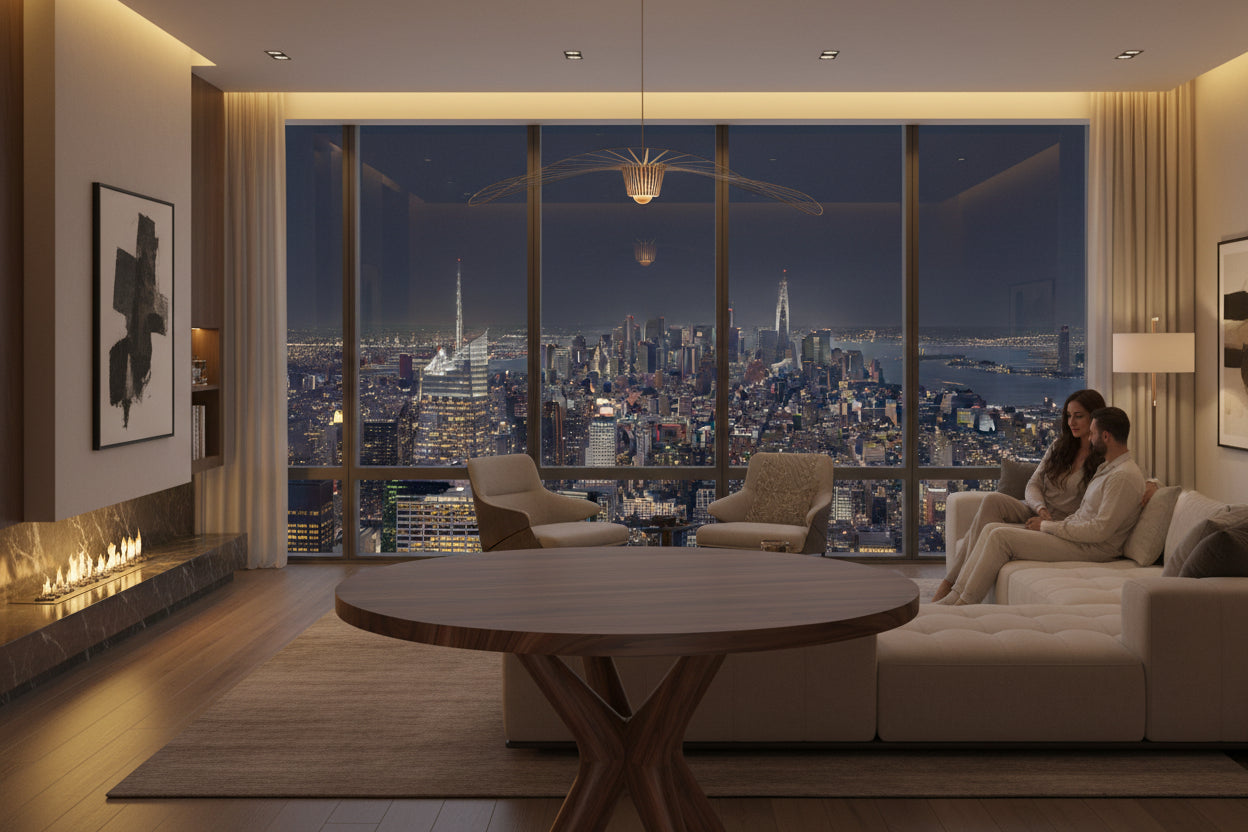 Walnoot houten eettafel - Rond - Nica walnoot sfeerbeeld 4 - Industrial Home