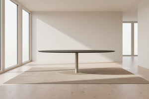 Melamine eettafel Dark Concrete - Ovaal - Sol onderstel sfeerbeeld 5 - Industrial Home