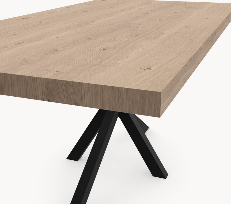 Eiken tafel - Recht - Matrix onderstel sfeerbeeld 3 - Industrial Home