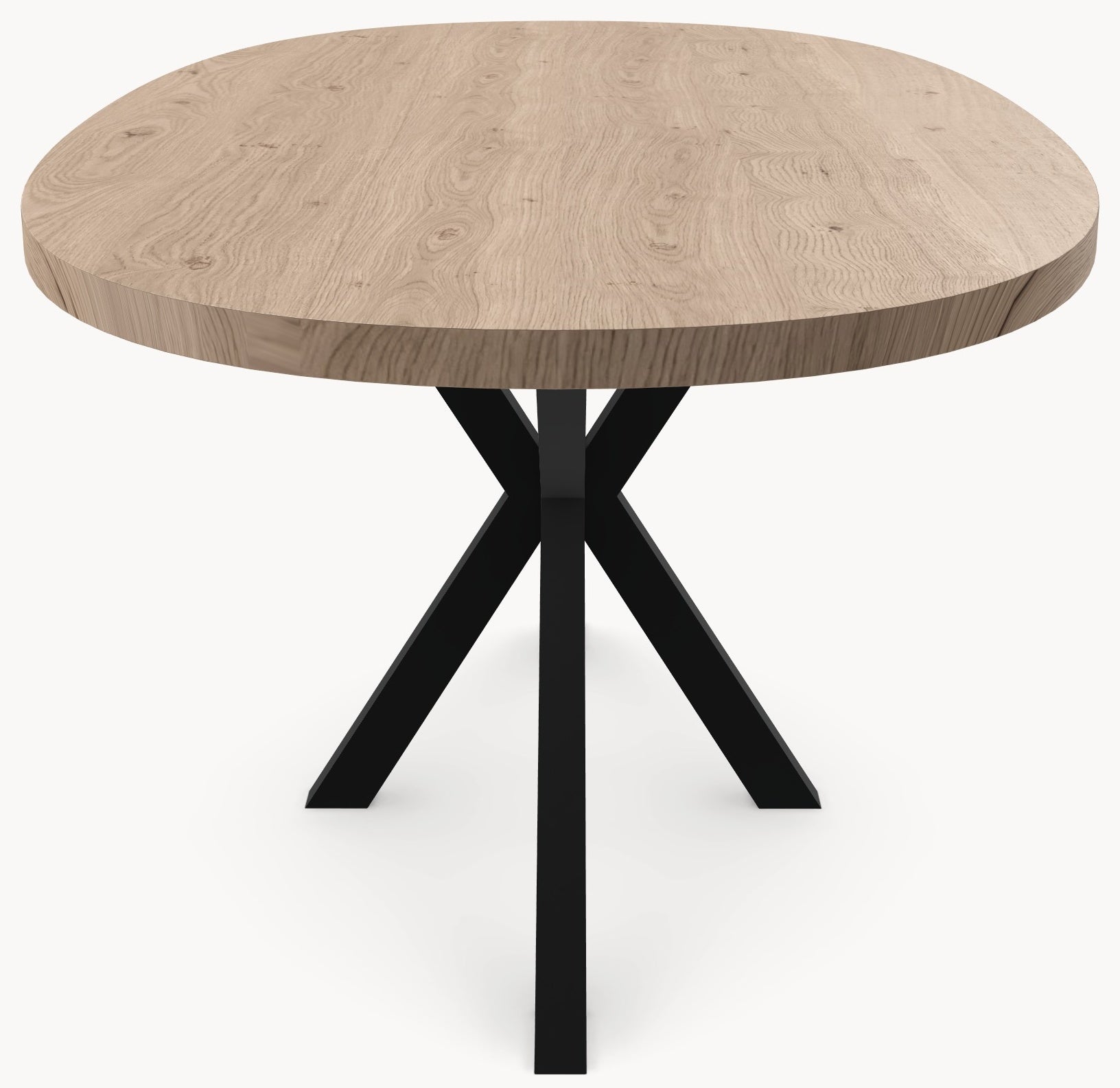 Eiken massief eettafel - Deens Rond - Ossy Metaal sfeerbeeld 3 - Industrial Home