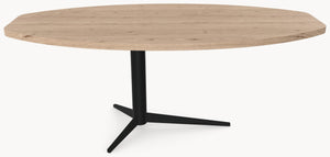 Eiken massief eettafel - Half Ovaal - Trios Metaal sfeerbeeld 2 - Industrial Home