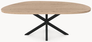Eiken massief eettafel - Organisch - Hook Metaal sfeerbeeld 2 - Industrial Home