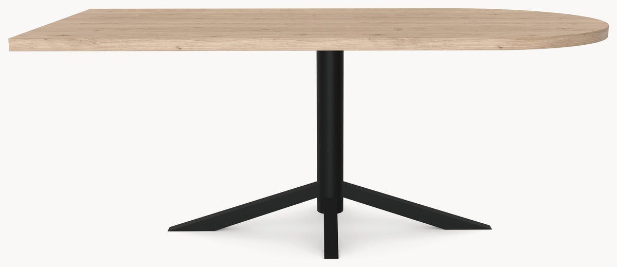Eiken massief eettafel - Recht Rond - Quattro Metaal sfeerbeeld 2 - Industrial Home