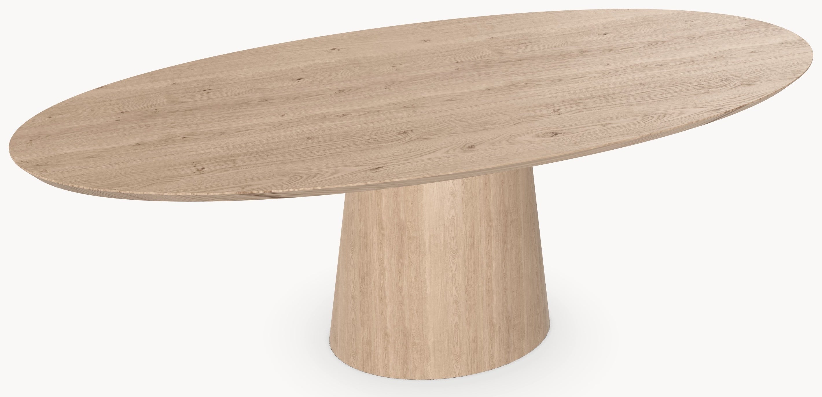 Eiken eetafel - Ovaal - Cone eiken onderstel