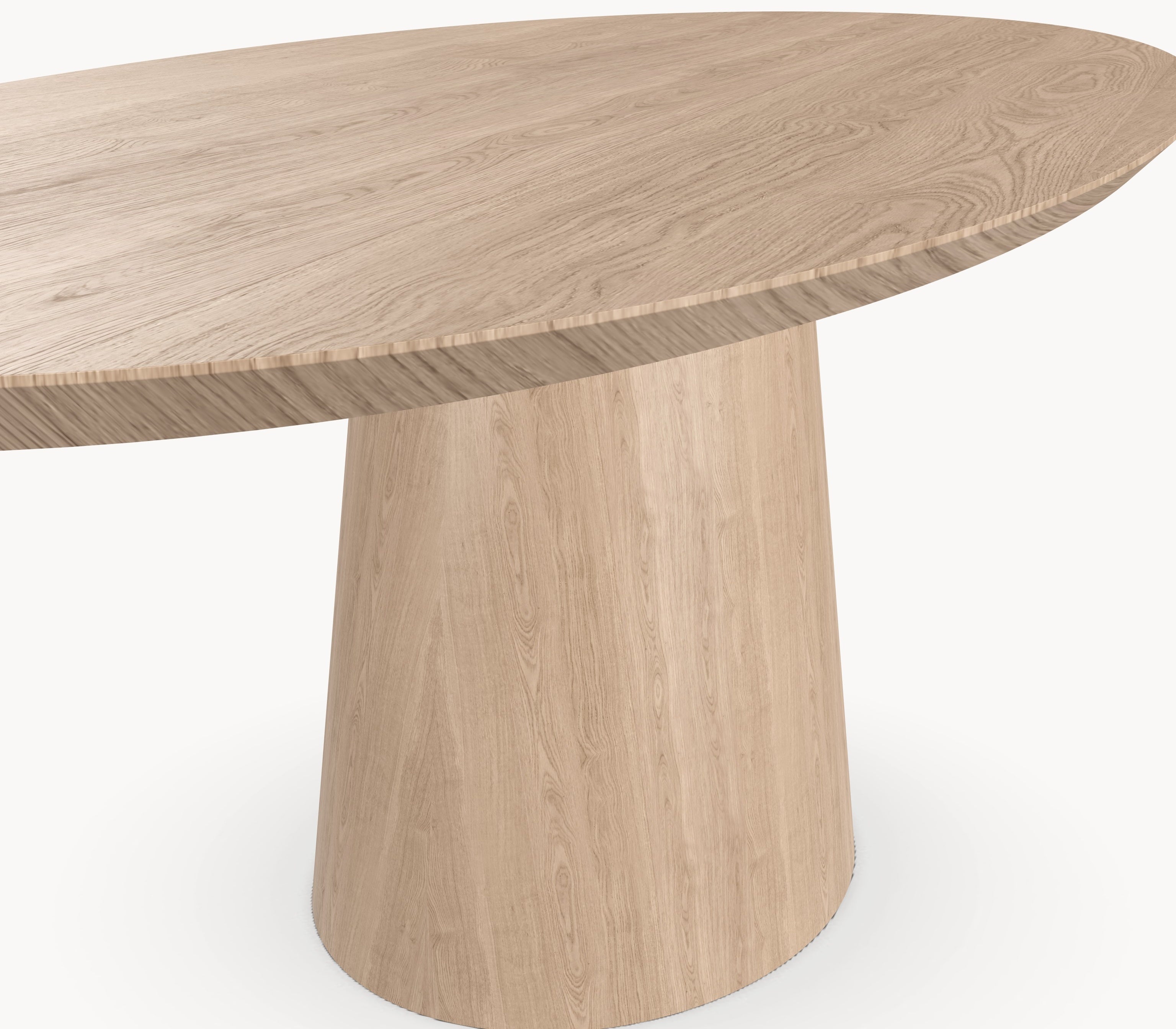 Eiken eetafel - Ovaal - Cone eiken onderstel
