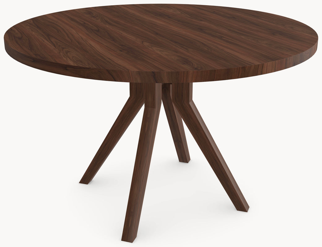 Walnoot houten eettafel - Rond - Amea walnoot onderstel