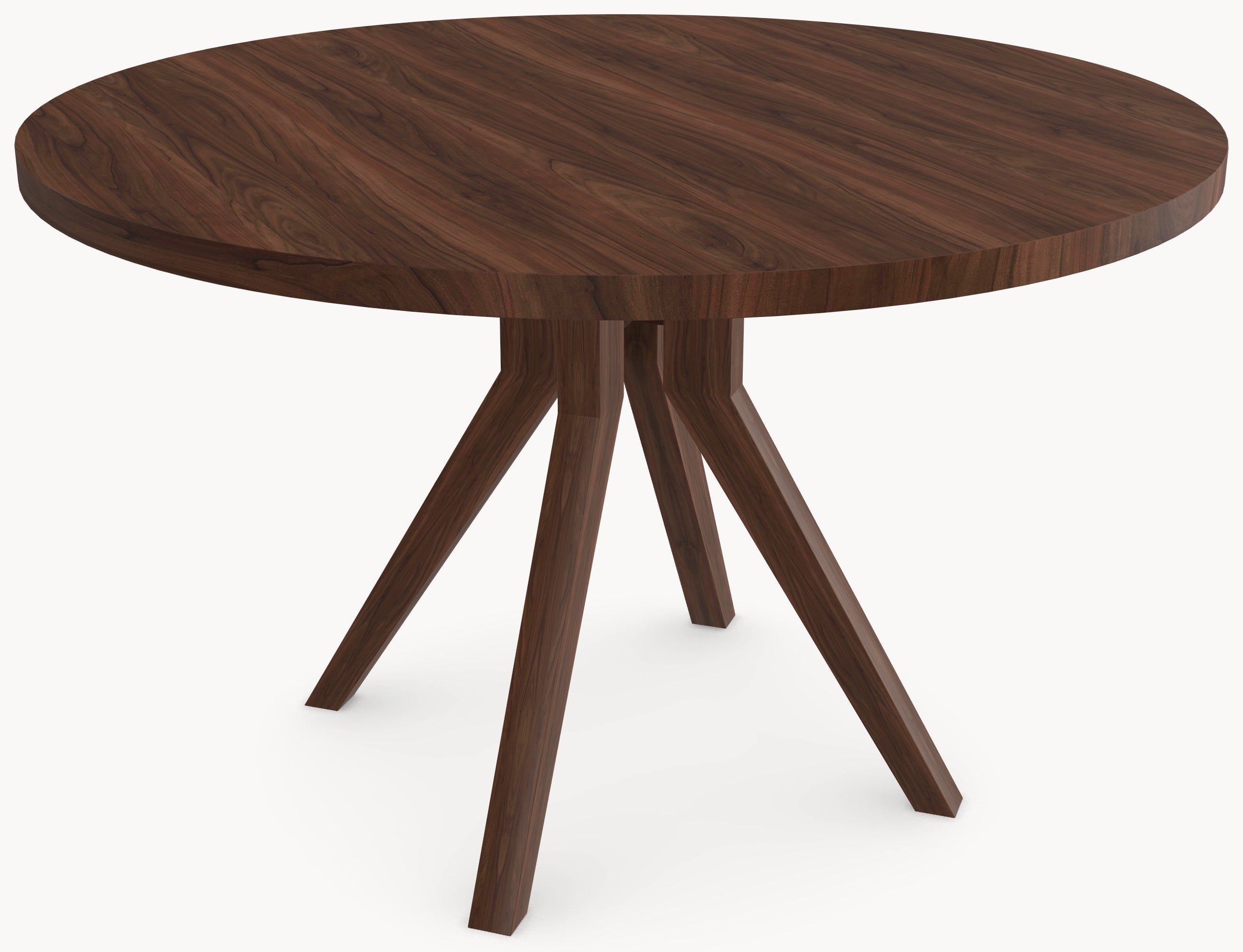 Walnoot houten eettafel - Rond - Amea walnoot onderstel