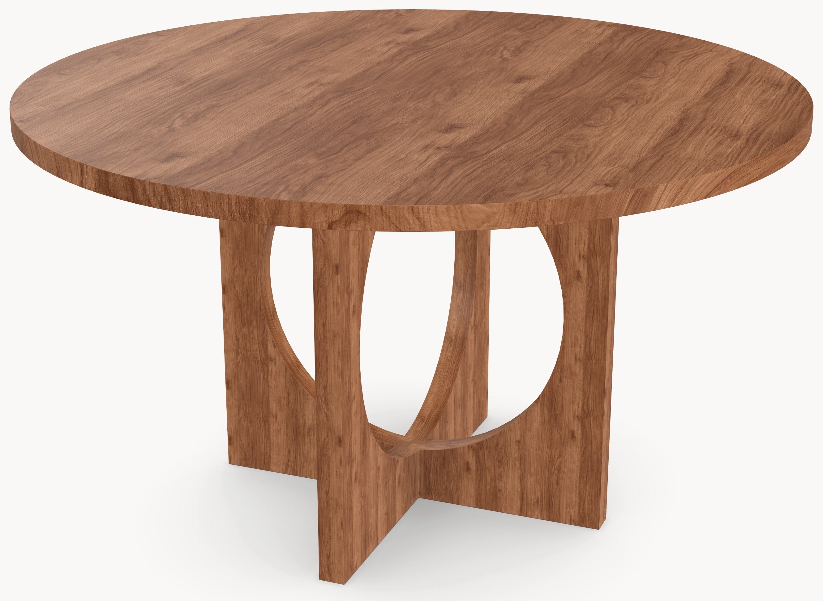 Walnut wooden dining table - Round - Nica walnut