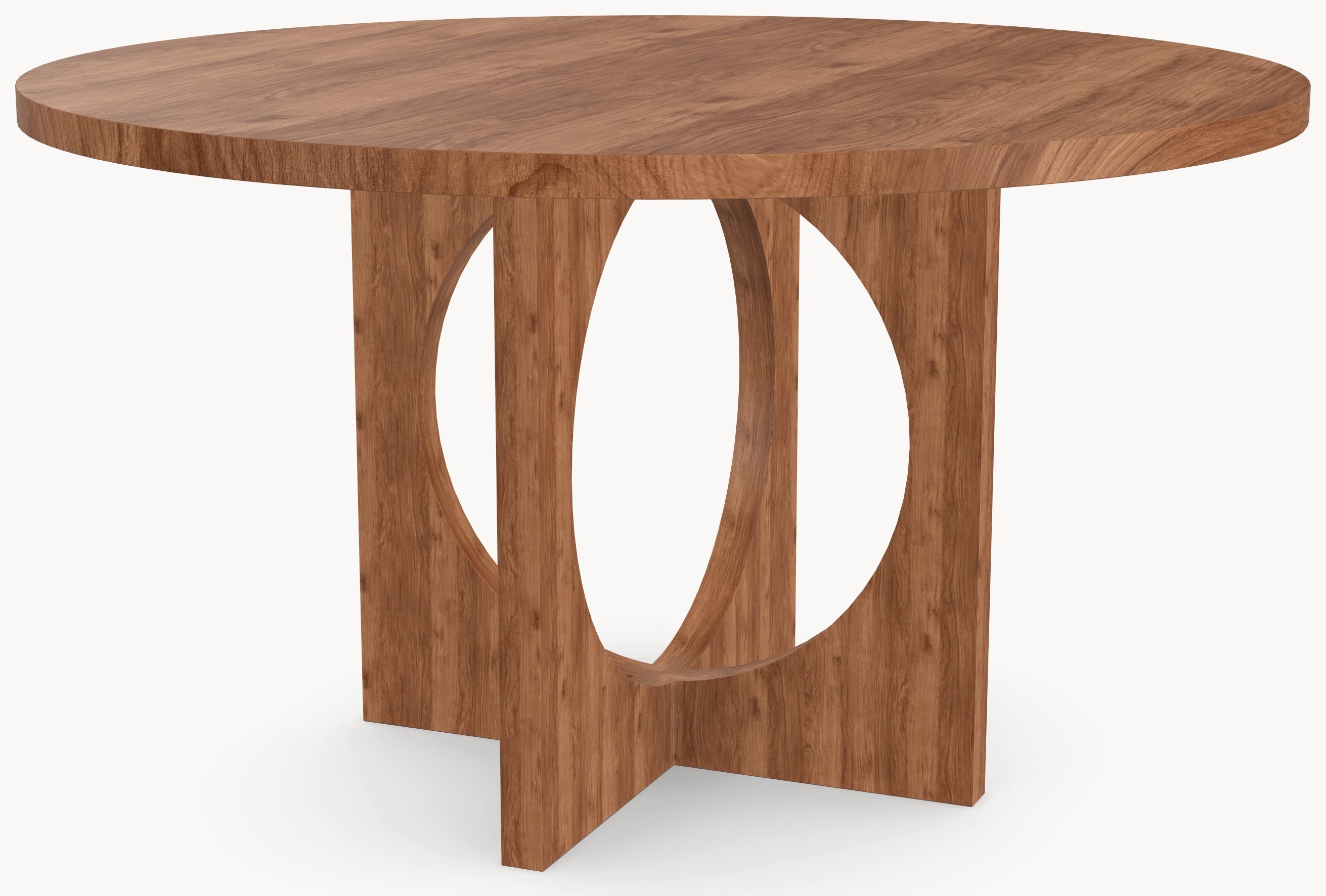Walnut wooden dining table - Round - Nica walnut