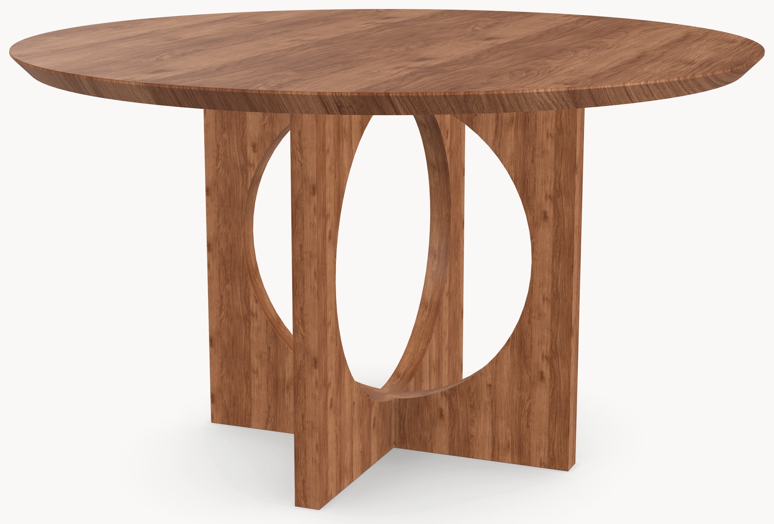 Walnut wooden dining table - Round - Nica walnut