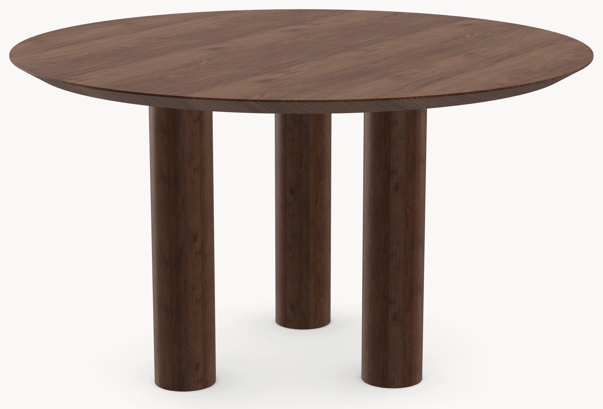 Walnoot houten eettafel - Rond - Pole walnoot onderstel