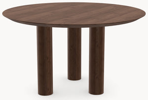 Walnoot eettafel - Rond - Pole walnoot onderstel — productfoto 5