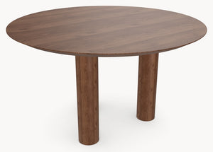 Walnoot eettafel - Rond - Pole walnoot onderstel — productfoto 7