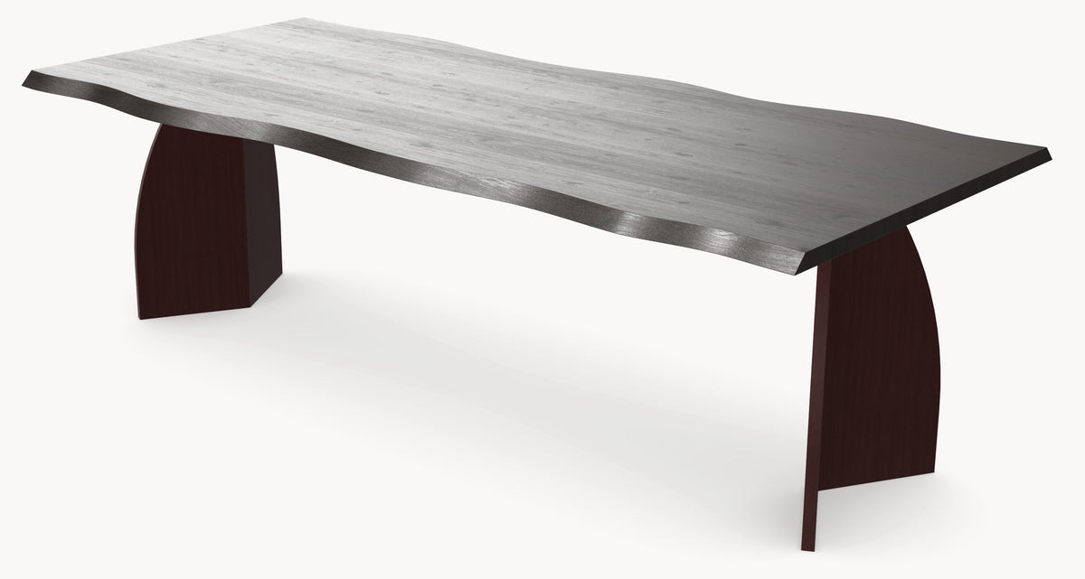 Eiken boomstamrand eettafel - V eiken sfeerbeeld 4 - Industrial Home