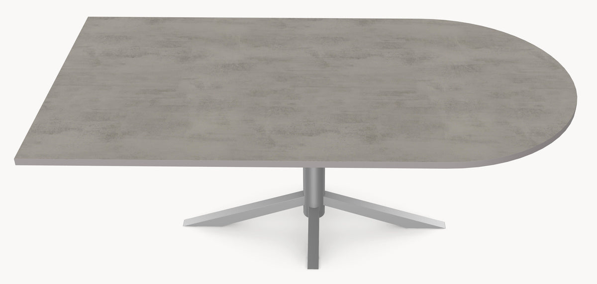 HPL Chromix Concrete Silver eettafel - Recht Rond - Quattro - Industrial Home