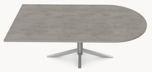 HPL Chromix Concrete Silver eettafel - Recht Rond - Quattro - Industrial Home