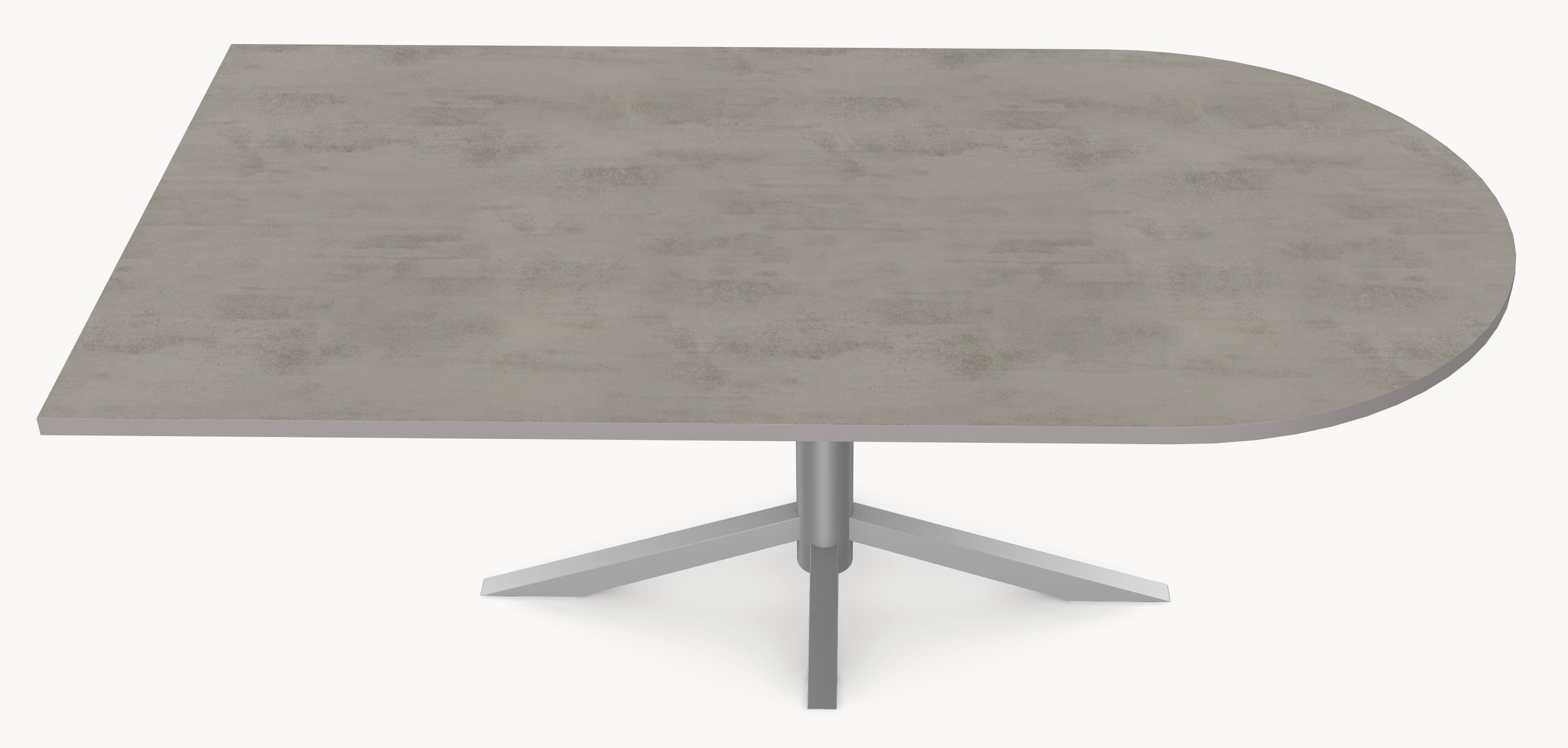 HPL Chromix Concrete Silver eettafel - Recht Rond - Quattro