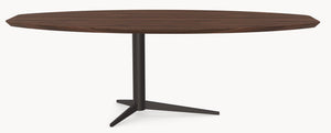 Walnoot massief eettafel - Half Ovaal - Trios sfeerbeeld 3 - Industrial Home