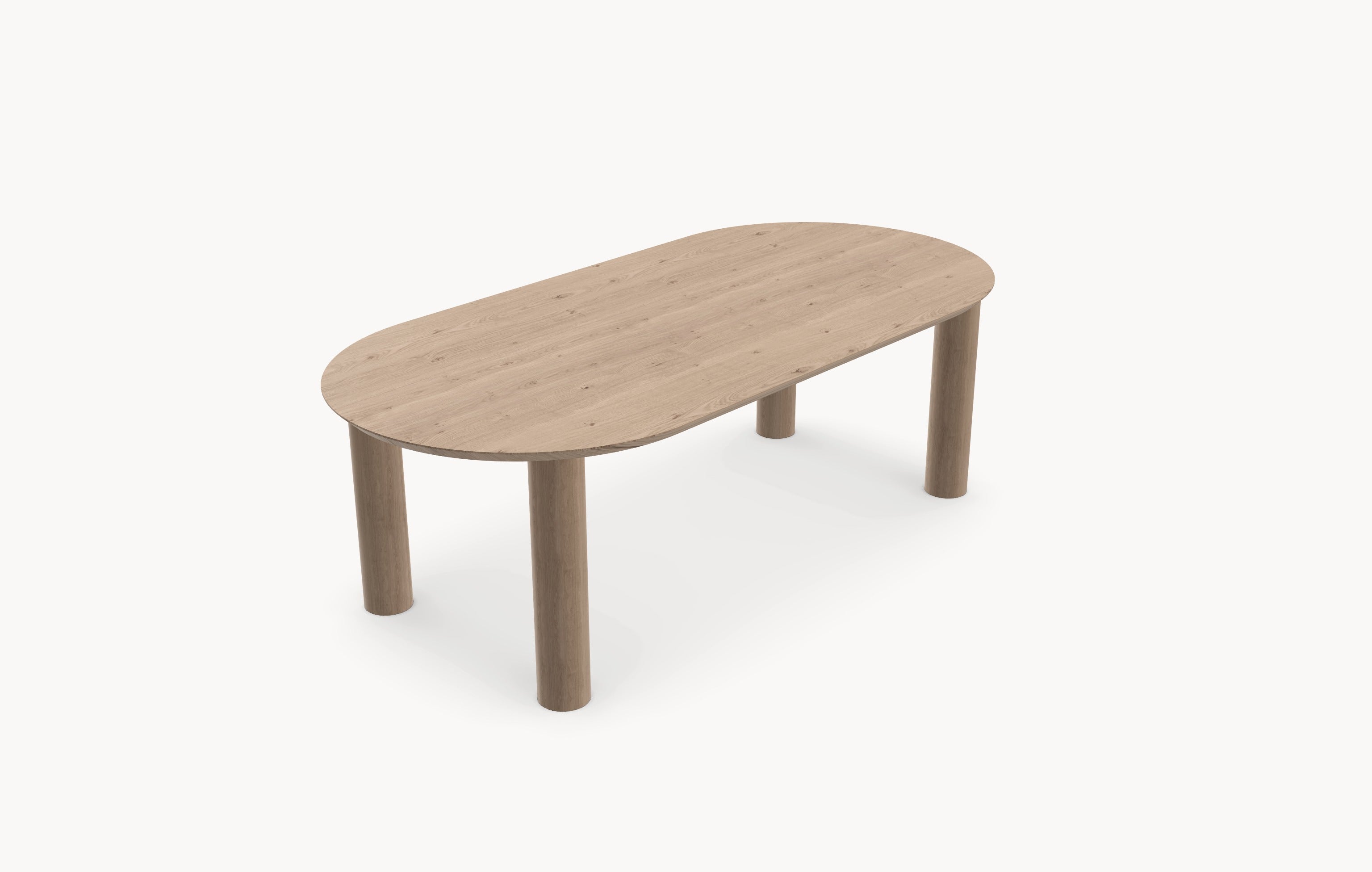 Eiken eettafel - Recht Rond - Cone eiken