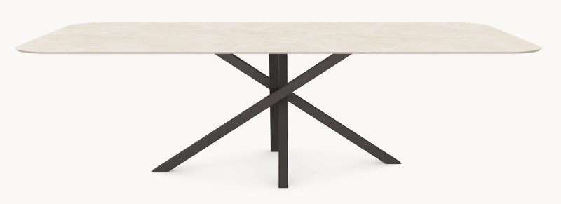Keramiek Chianca Di Ostuni eettafel - Recht Radius - Matrix Twist (kan ook als tuintafel dienen) sfeerbeeld 3 - Industrial Home