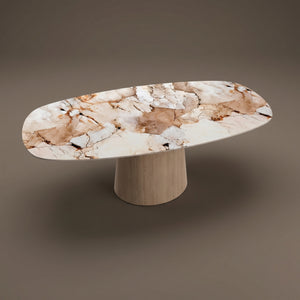 Keramiek eettafel Magellano - Deens Recht - Cone Eiken | Industrial Home