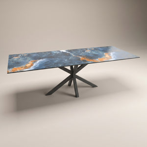 Keramische eettafel Ocean Blue - Recht - Matrix | Industrial Home