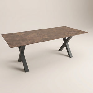 Keramische eettafel Pulpis Brown - Recht - X onder