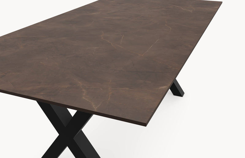 Keramische eettafel Pulpis Brown - Recht - X onder