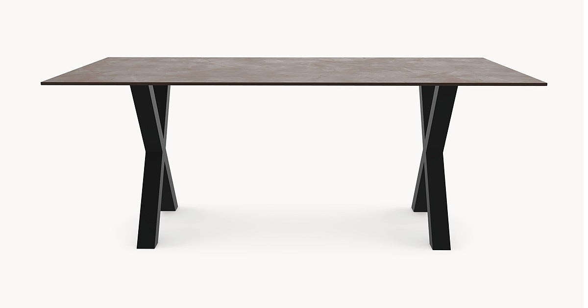 Keramische eettafel Pulpis Brown - Recht - X onderstel