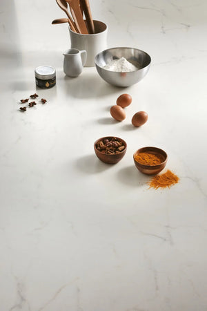 Keramische tafel Calacatta Glory - Recht Rond - T onderstel sfeerbeeld 9 - Industrial Home