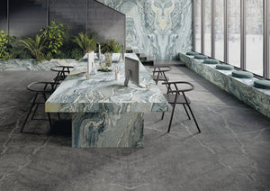 Keramische eettafel Iconic Cipollino- Rond Organisch - Tullip eiken - Japandi sfeerbeeld 2 - Industrial Home