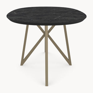 Melamine eettafel Anthracite Marble - Deens Rond - Vlinder onderstel — afbeelding 3 | Industrial Home