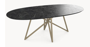 Melamine eettafel Anthracite Marble - Deens Rond - Vlinder onderstel — afbeelding 6 | Industrial Home