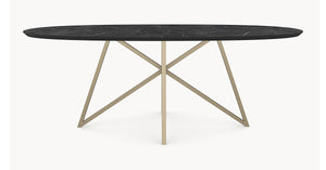 Melamine eettafel Anthracite Marble - Deens Rond - Vlinder onderstel — afbeelding 5 | Industrial Home
