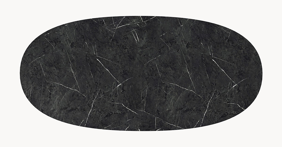 Melamine eettafel Anthracite Marble - Deens Rond - Vlinder onderstel — afbeelding 4 | Industrial Home