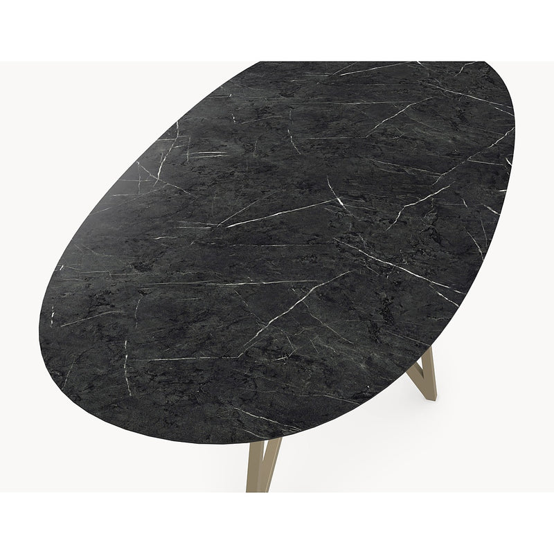 Melamine eettafel Anthracite Marble - Deens Rond - Vlinder onderstel — afbeelding 2 | Industrial Home