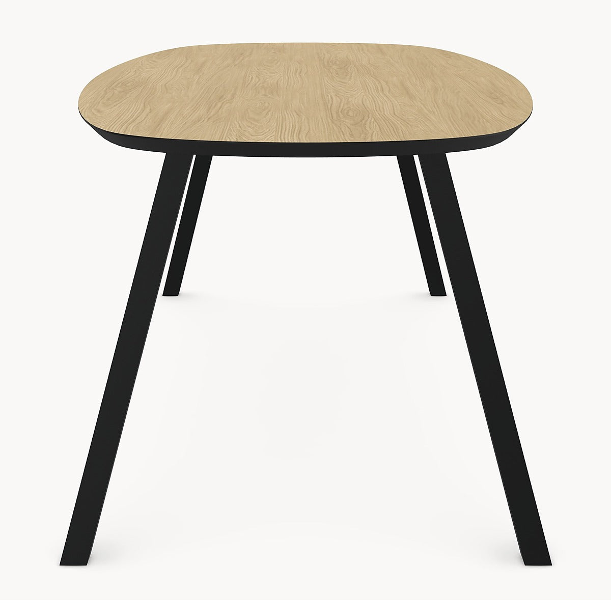 Melamine eettafel Light Oak - Deens Recht - A Angled onderstel