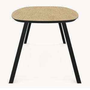 Melamine eettafel Light Oak - Deens Recht - A Angled onderstel — afbeelding 3 | Industrial Home