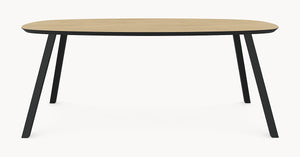 Melamine eettafel Light Oak - Deens Recht - A Angled onderstel — afbeelding 4 | Industrial Home