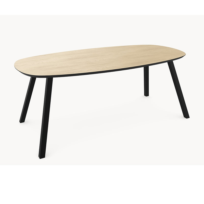 Melamine eettafel Light Oak - Deens Recht - A Angled onderstel — afbeelding 2 | Industrial Home
