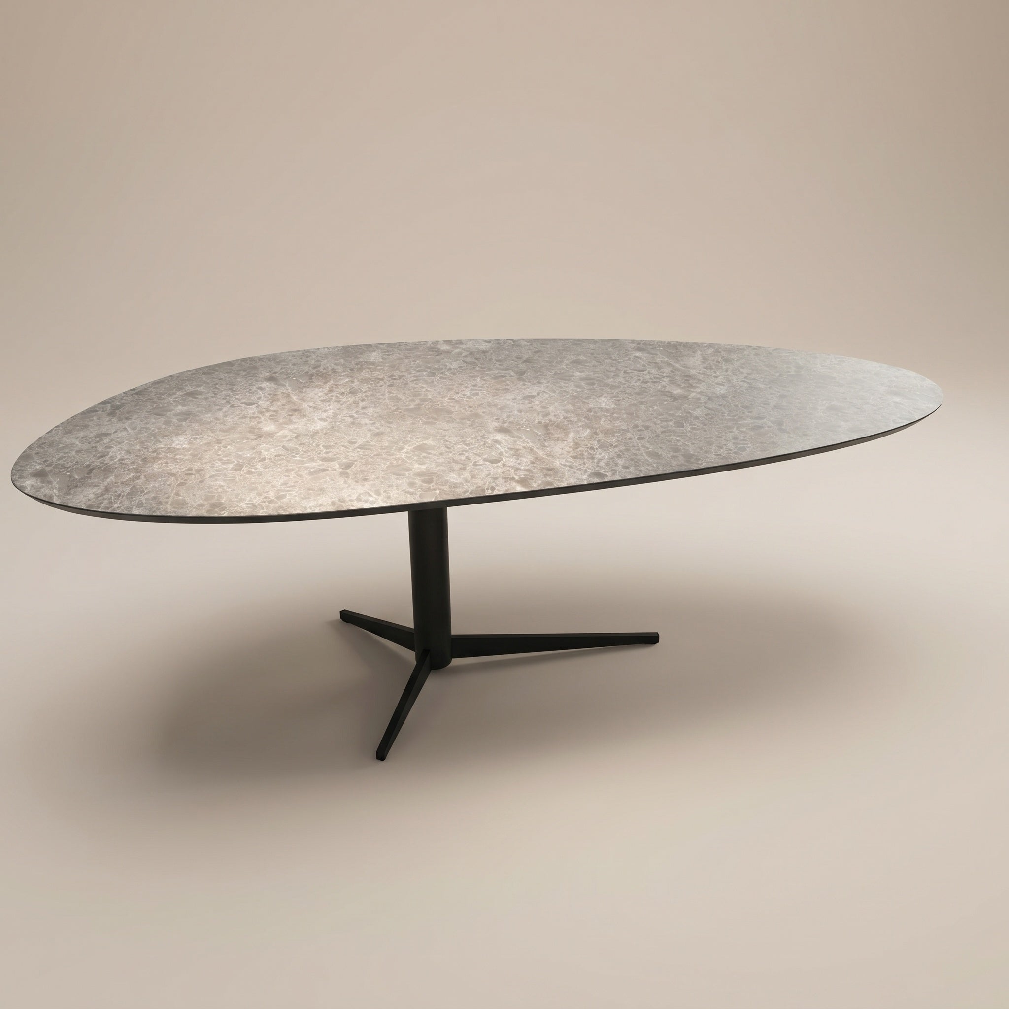 Melamin Esstisch Siena Grey Marble - Kiesel B - Trios Metallgestell