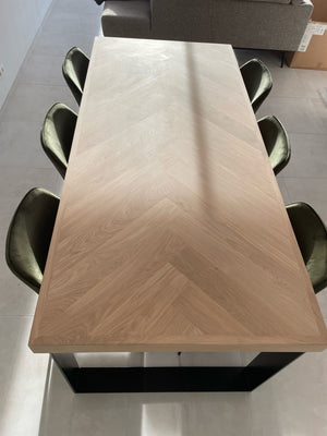 Visgraat eiken eettafel - Recht - Triangle Eiken - foto 10