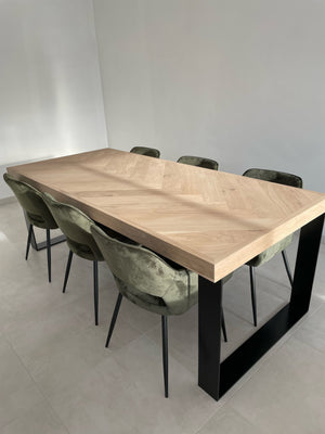 Visgraat eiken eettafel - Recht - Triangle Eiken