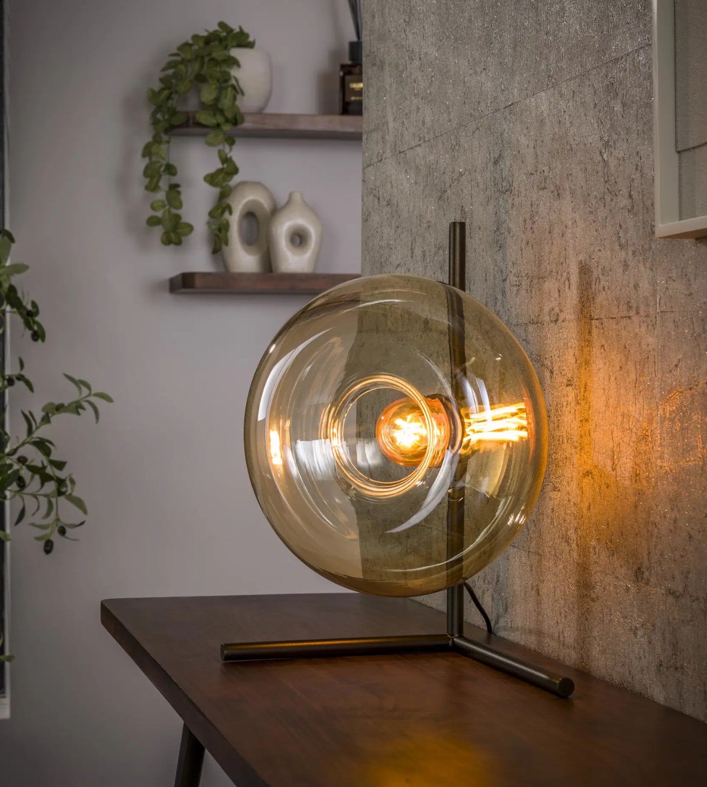 Tafellamp Soll 1-lichts / Amber glas