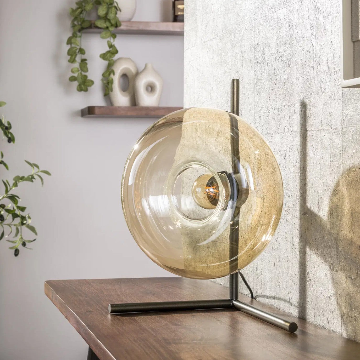 Tafellamp Soll 1-lichts / Amber glas