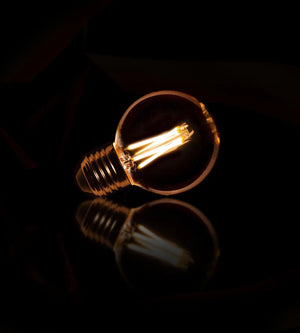 Lichtbron LED [G60] filament bol Ø6cm / Amber glas (2x) sfeerbeeld 2 - Industrial Home