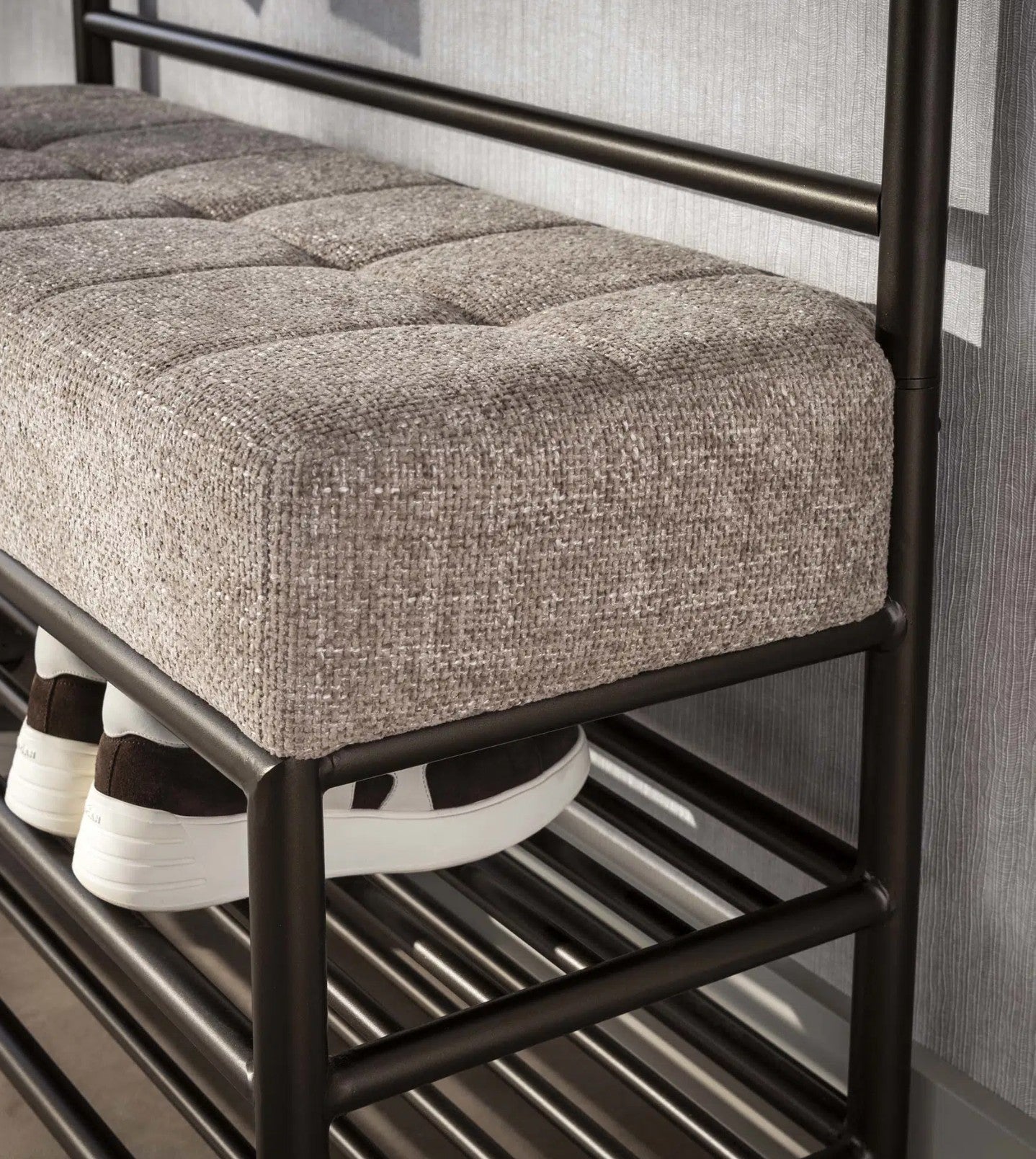 Garderobebank Luno 100cm / Drift brown sfeerbeeld 2 - Industrial Home